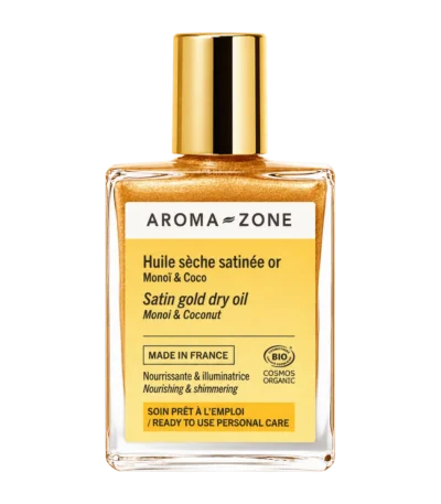aroma-zone huile seche satinee or monoi & coco – flacon 50 ml