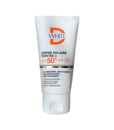 d-white creme solaire teintee spf50+ teinte claire