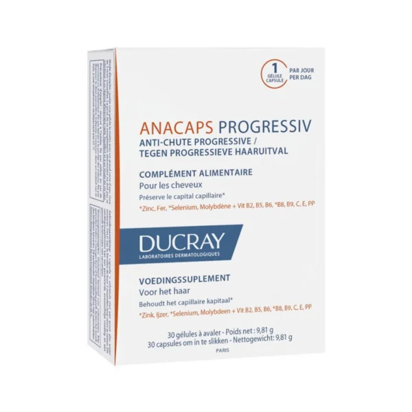 ducray anacaps progressiv complement alimentaire cheveux 30 gelules