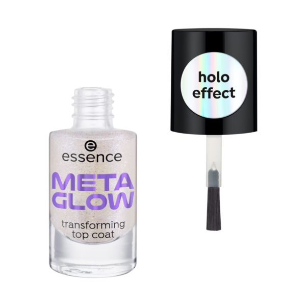 essence meta glow transforming top coat holo effect