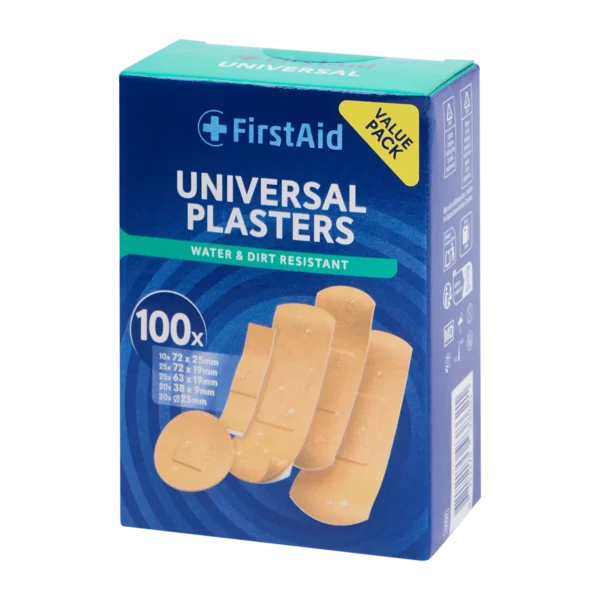 first aid pansements universels value pack – boite de 100 pansements