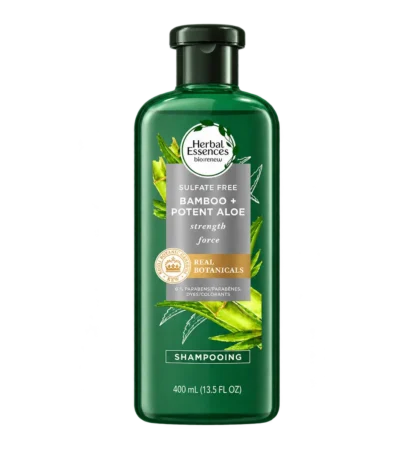 herbal essences shampooing strength builder – flacon vert aloe et bambou 400 ml