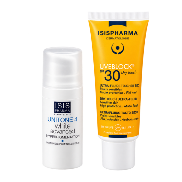 isispharma pack unitone 4 white advanced + uvb30 dry touch