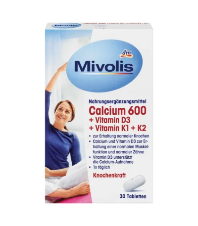 mivolis calcium 600 + vitamine d3 + k1 + k2 30 comprimes