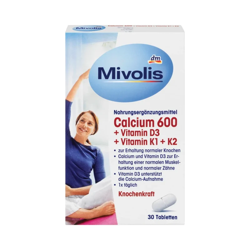 mivolis calcium 600 + vitamine d3 + k1 + k2 30 comprimes