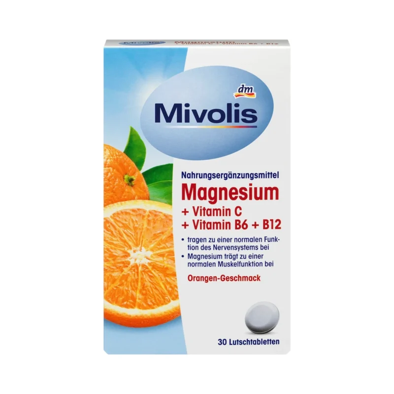 mivolis magnesium + vitamine c + b6 + b12 orange 30 comprimes a sucer