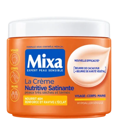 mixa creme nutritive satinante – pot orange de 400 ml