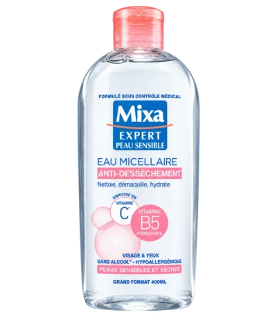 mixa eau micellaire anti-dessechement – flacon de 400 ml
