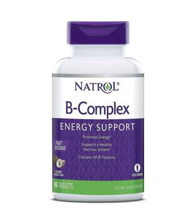 natrol b-complex energy support fast dissolve noix de coco 90 comprimes