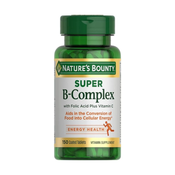 nature's bounty super b-complex acide folique vitamine c 150 comprimes