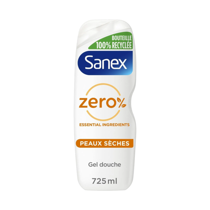 sanex zero% gel douche peaux seches 725 ml