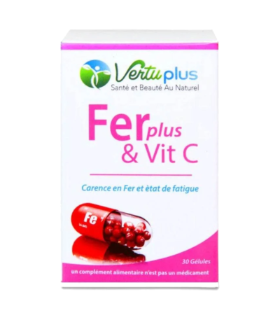 vertu plus fer plus et vitamine c 30 gelules